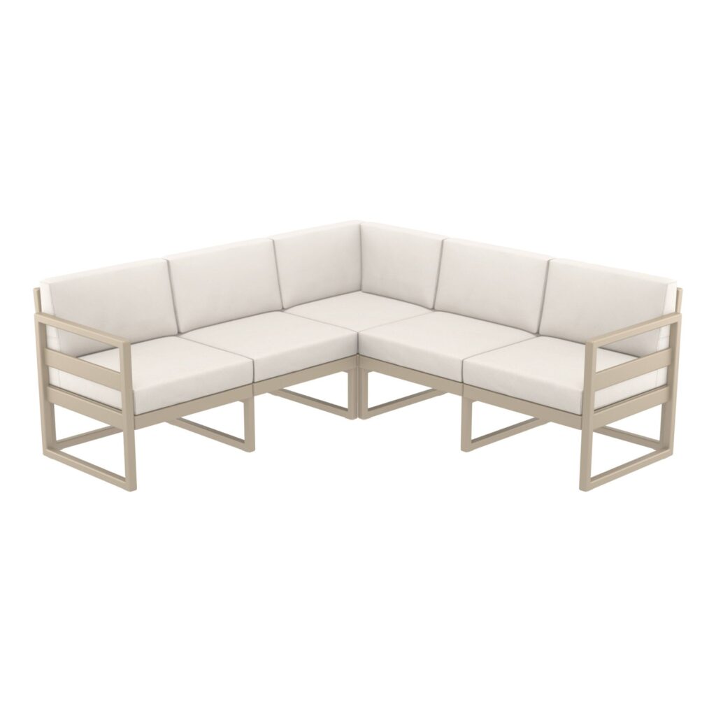 Mykonos Lounge Corner – Taupe with Beige Cushions image