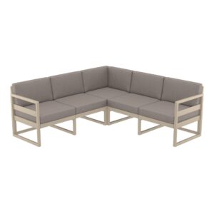 Mykonos Lounge Corner - Taupe with Brown Cushions