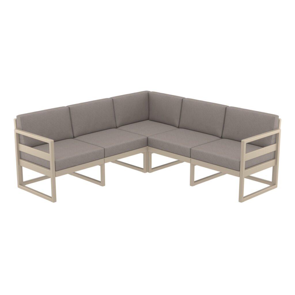 Mykonos Lounge Corner – Taupe with Brown Cushions image