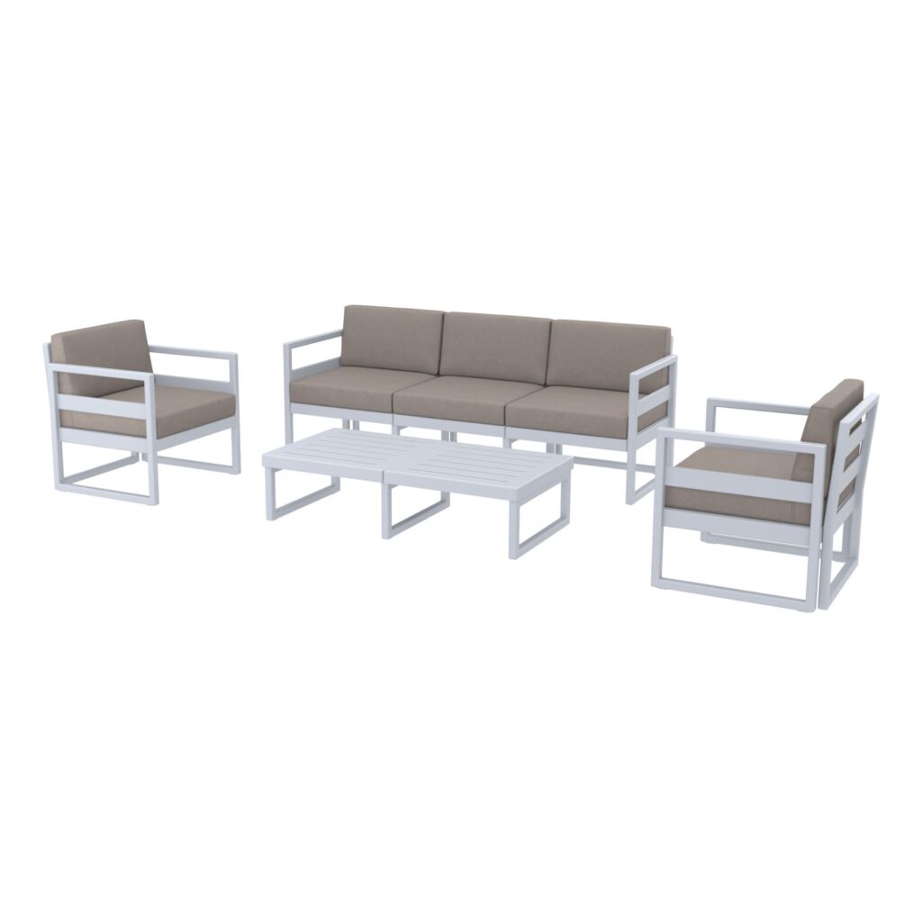 Mykonos Lounge Set XL – Taupe with Brown Cushions image