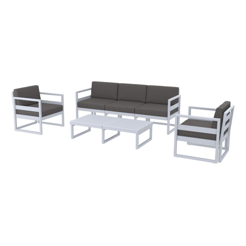 Mykonos Lounge Set XL – Taupe with Brown Cushions image