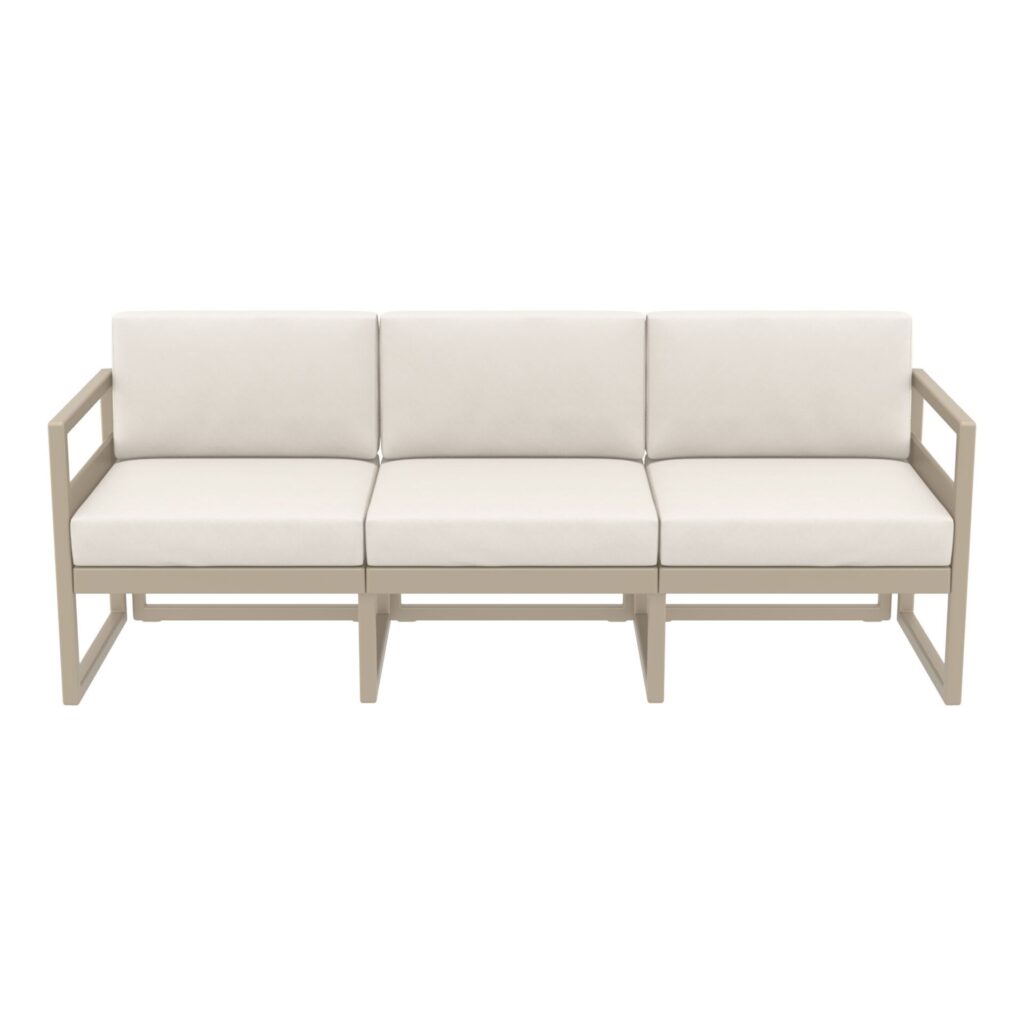 Mykonos Lounge Set XL – Taupe with Brown Cushions image