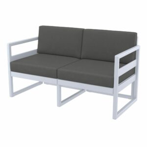 Mykonos Lounge Sofa – Silver Grey with Dark Grey Cushions