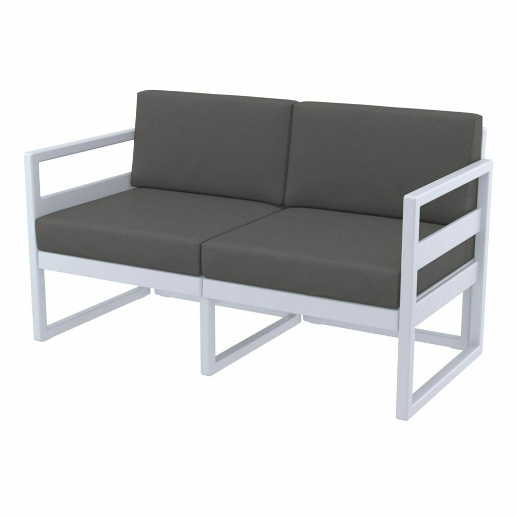 Mykonos Lounge Sofa – Silver Grey with Dark Grey Cushions image