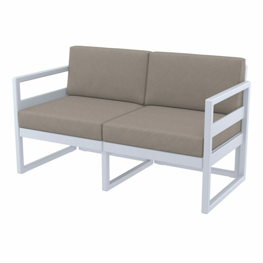 Mykonos Lounge Sofa – Silver Grey with Light Brown Cushions image