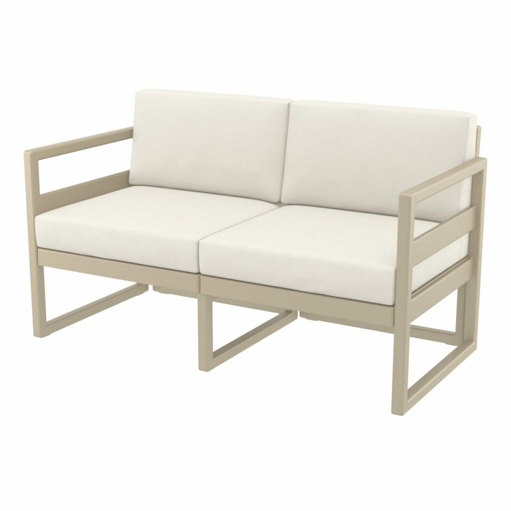 Mykonos Lounge Sofa – Taupe with Beige Cushions image