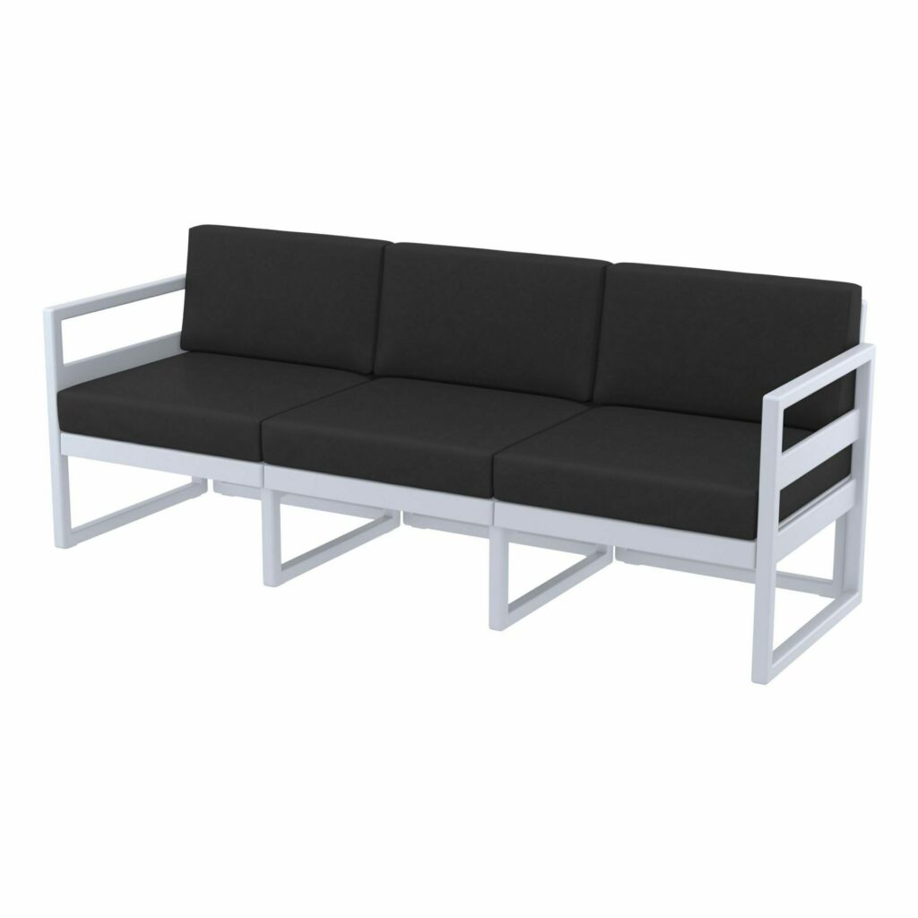 Mykonos Lounge Sofa XL – Silver Grey with Black Cushions image