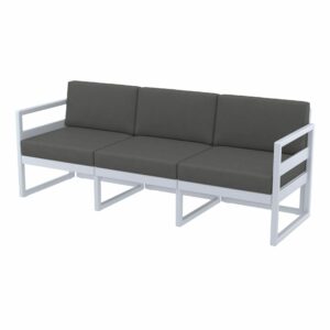 Mykonos Lounge Sofa XL – Silver Grey with Dark Grey Cushions