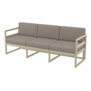 Mykonos Lounge Sofa XL – Taupe with Light Brown Cushions