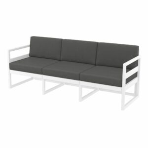 Mykonos Lounge Sofa XL – White with Dark Grey Cushions