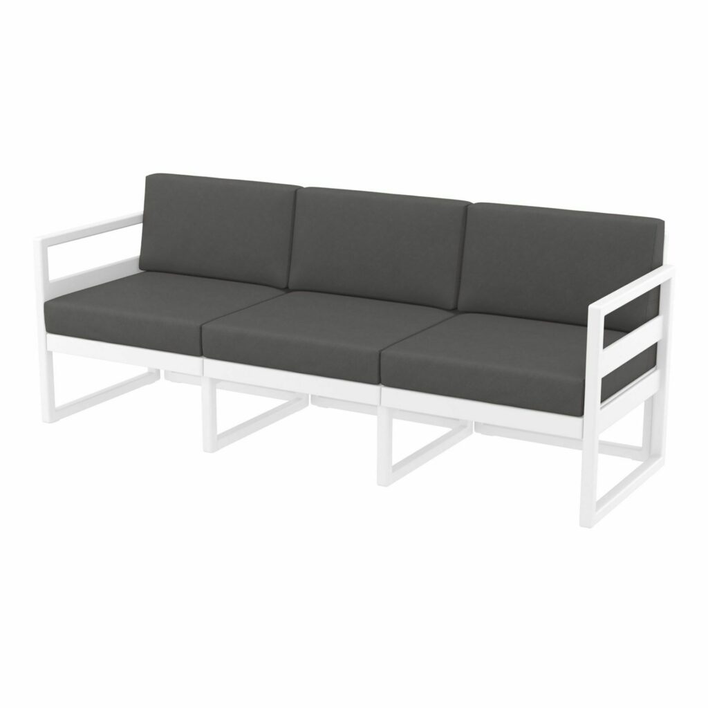 Mykonos Lounge Sofa XL – White with Dark Grey Cushions image