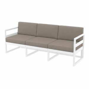 Mykonos Lounge Sofa XL – White with Light Brown Cushions