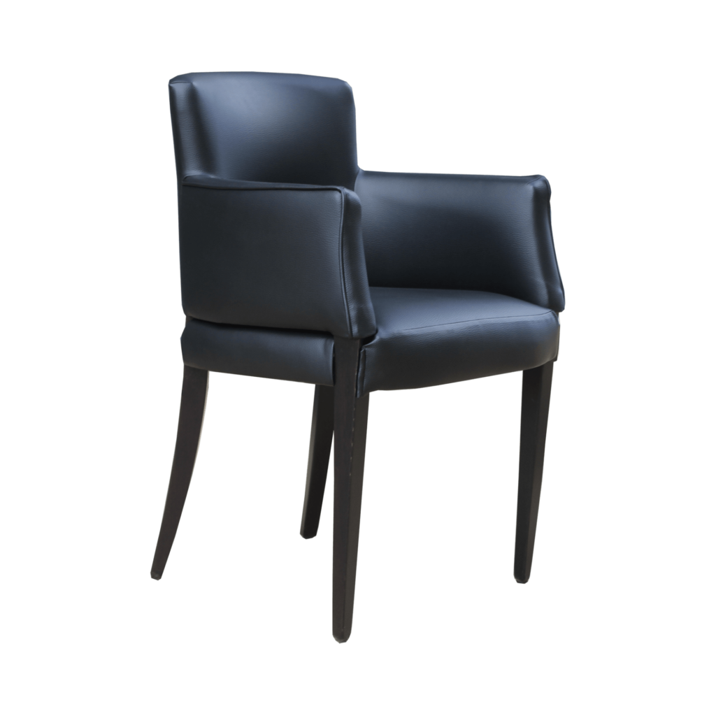 Omega Arles Armchair – Black Dolaro Vinyl – Wenge H image