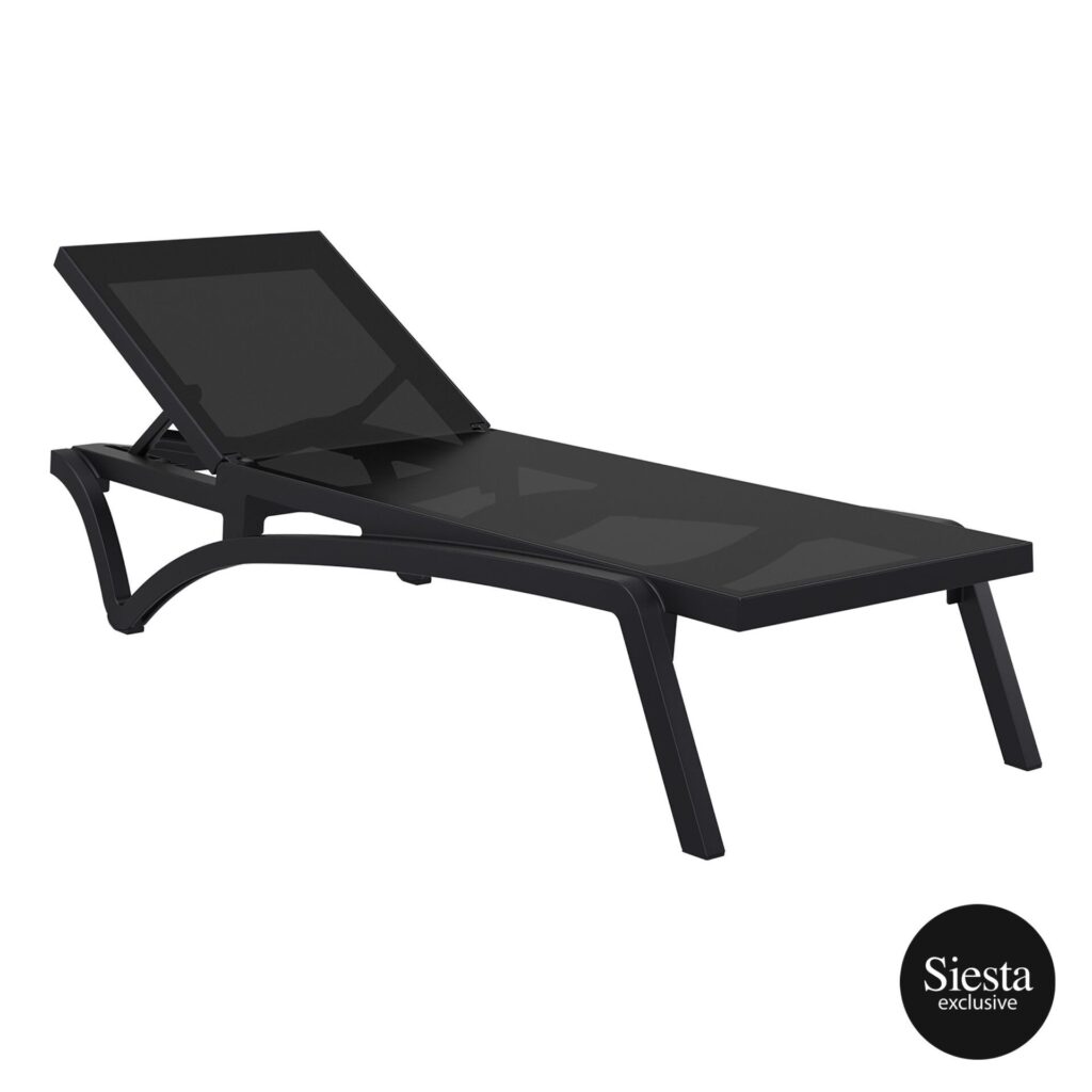 Pacific Sunlounger – Black/Black image