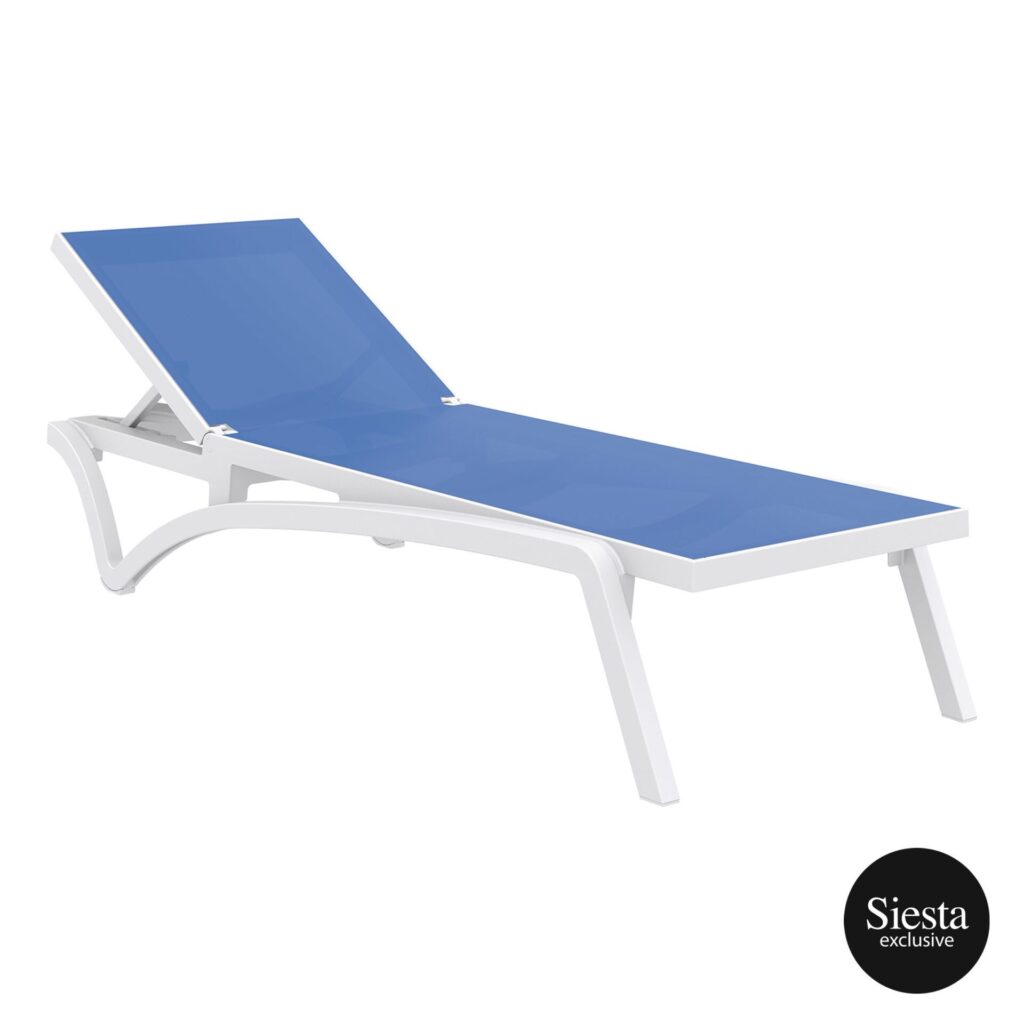 Pacific Sunlounger – White/Blue image