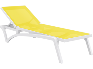 Pacific Sunlounger – White/Yellow