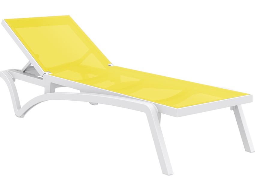 Pacific Sunlounger – White/Yellow image