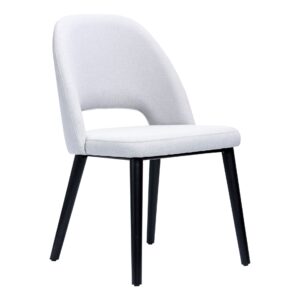 Semifreddo Chair – Black Legs/ Light Grey Woven Fabric