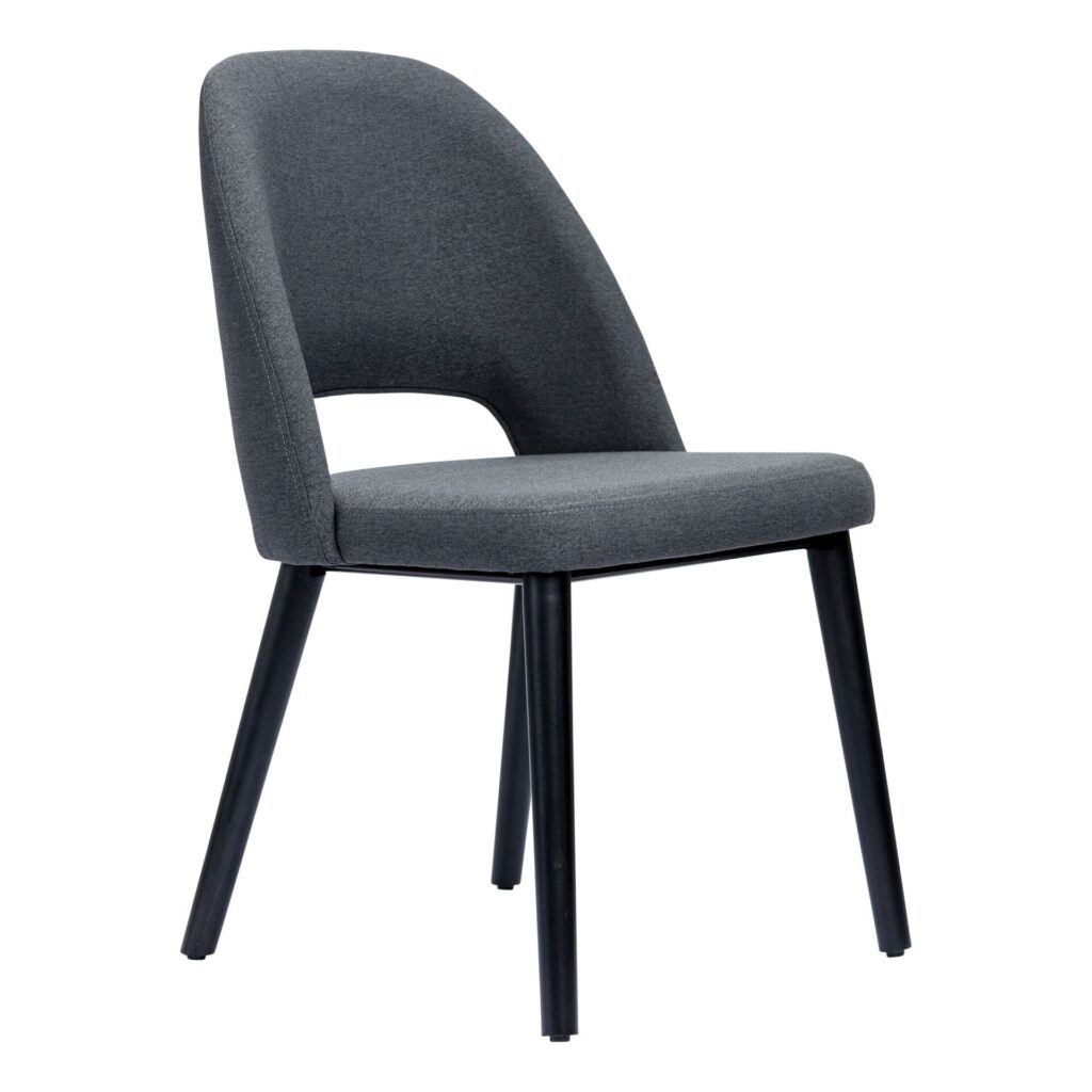 Semifreddo Chair – Black Legs/Anthracite Woven Fabric image