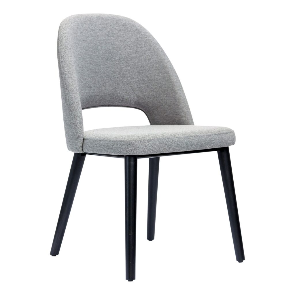 Semifreddo Chair – Black Legs/Taupe Woven Fabric image