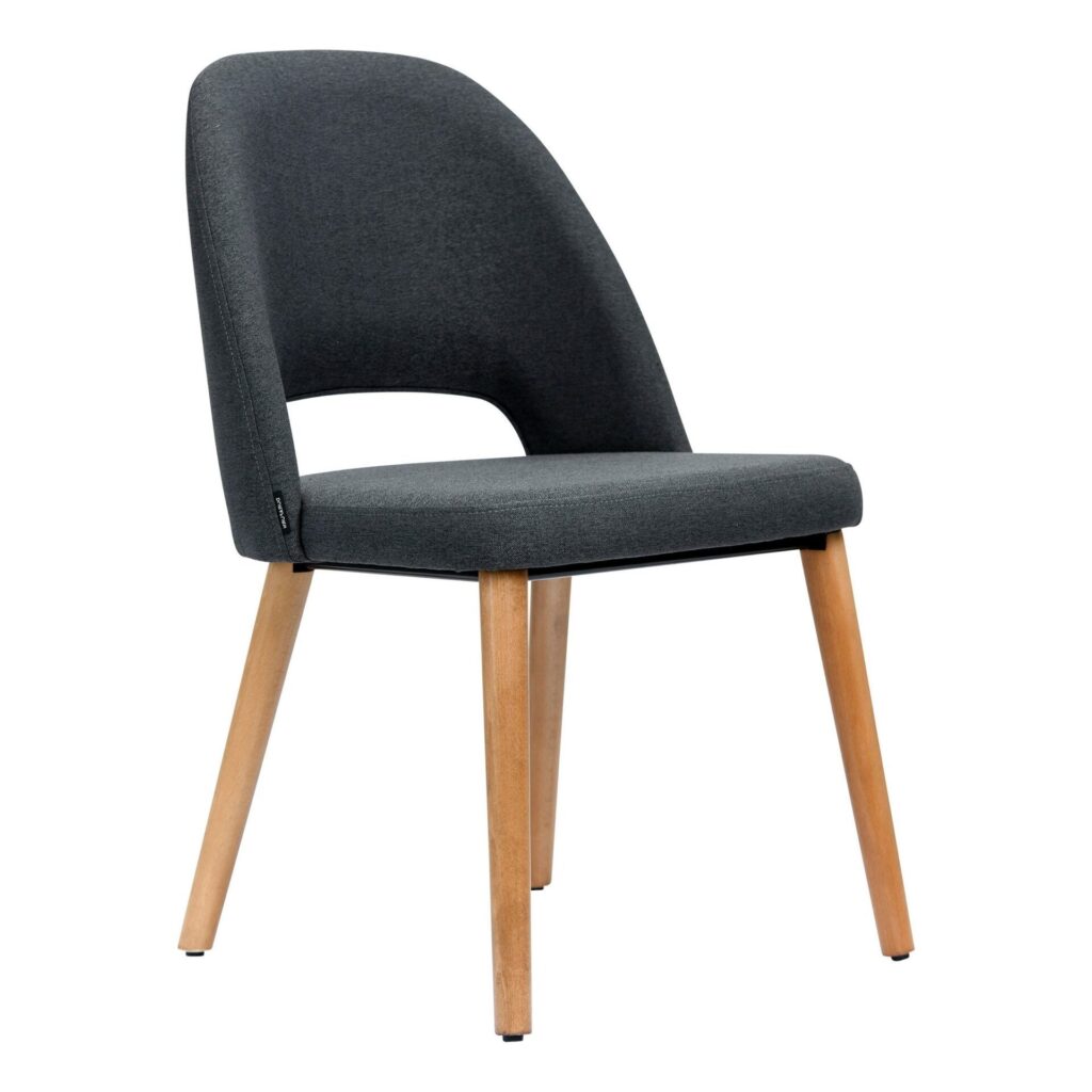 Semifreddo Chair – Trojan Oak Legs/Anthracite Woven Fabric image