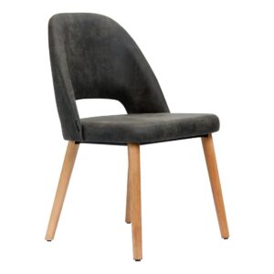 Semifreddo Chair – Trojan Oak Legs/Charcoal Fabric