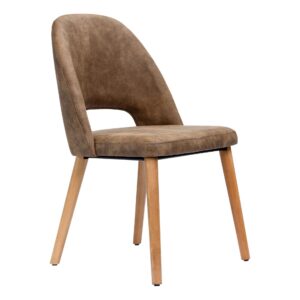 Semifreddo Chair – Trojan Oak Legs/Mocha Fabric