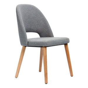Semifreddo Chair – Trojan Oak Legs/Taupe Woven Fabric