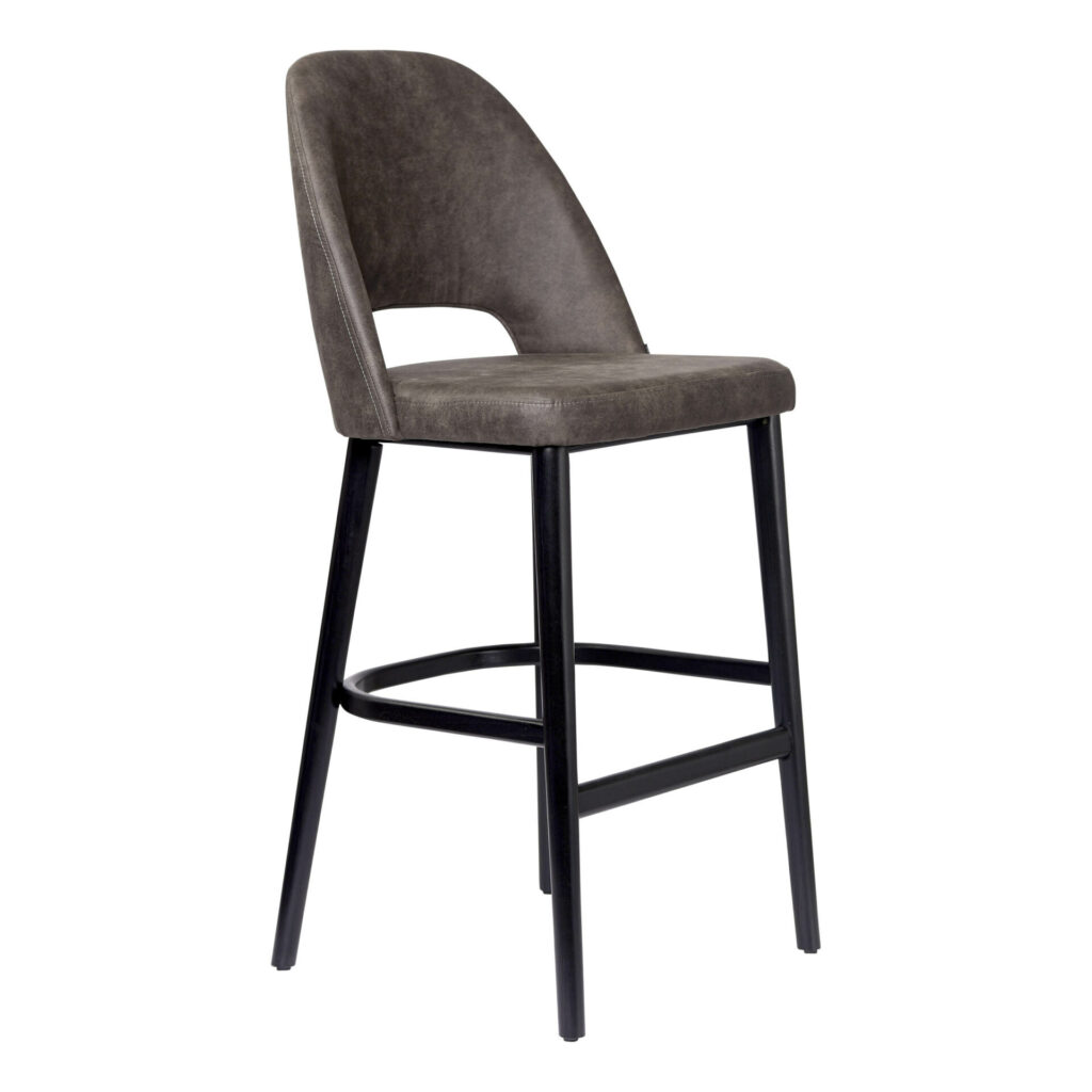 Semifreddo Stool – Black Legs/Charcoal Fabric image