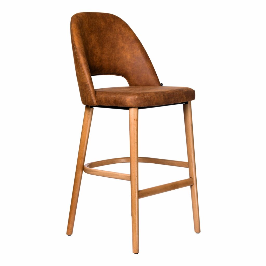 Semifreddo Stool – Trojan Oak Legs/Tan Fabric image
