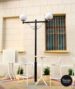 Sky Folding Bar Table 60/Air Barstool 75 2 Seat Package – White