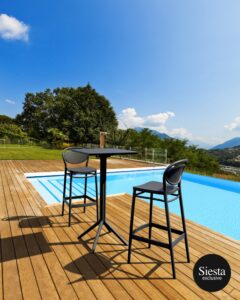 Sky Folding Bar Table 60/Marcel Barstool 75 2 Seat Package – Black