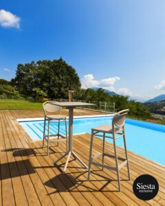 Sky Folding Bar Table 60/Marcel Barstool 75 2 Seat Package – Taupe