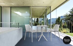 Sky Folding Table 60/Air Chair 2 Seat Package – White