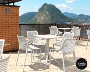 Sky Folding Table 60/Air Chair 4 Seat Package – Black