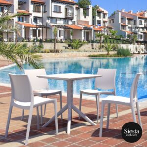 Sky Table 70/Maya Chair 4 Seat Package – White