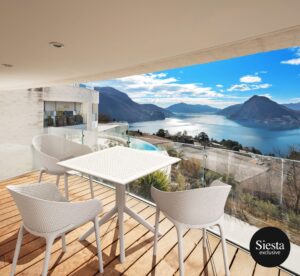 Sky Table 80/Sky Chair 3 Seat Package – Black