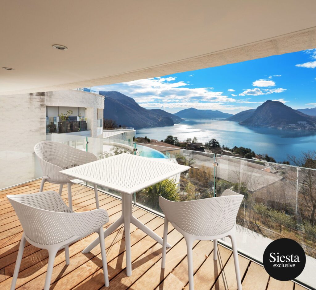 Sky Table 80/Sky Chair 3 Seat Package – Taupe image