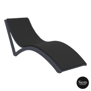 Slim Sunlounger – Anthracite with Black Cushion