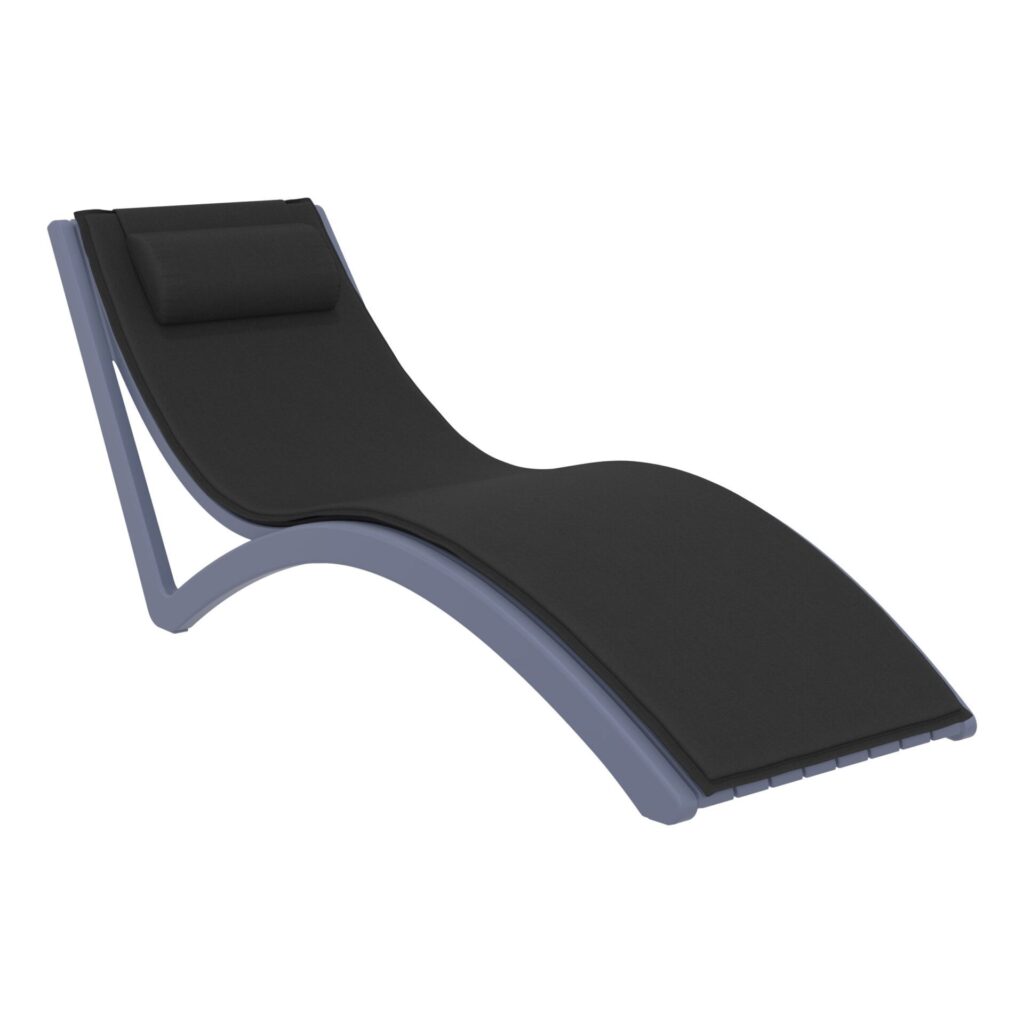 Slim Sunlounger – Anthracite with Black Cushion image