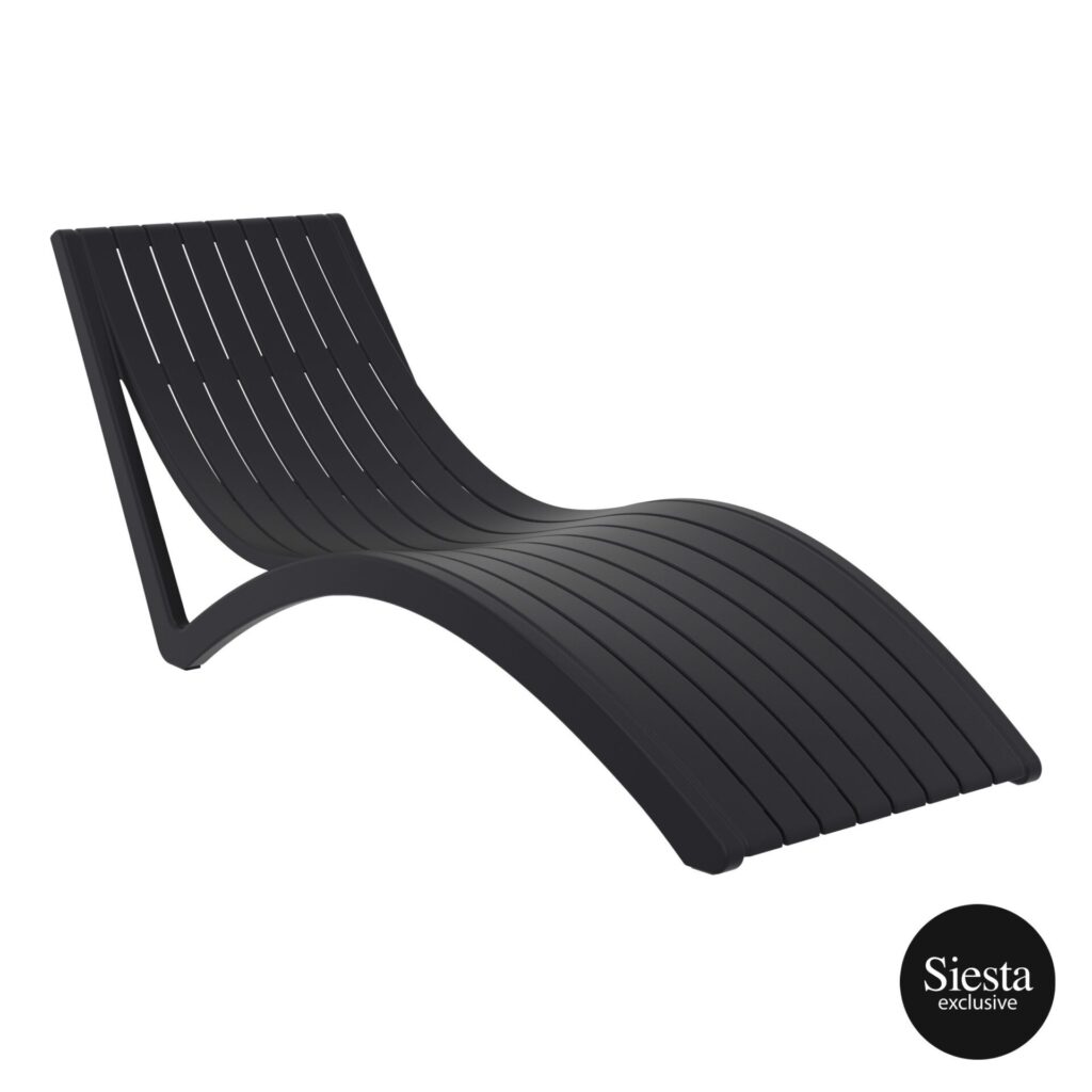 Slim Sunlounger – Black image