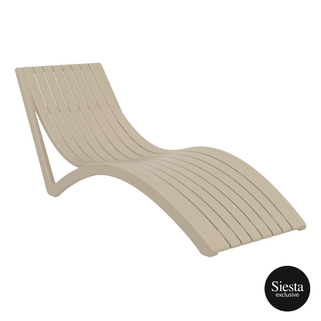 Slim Sunlounger – Taupe image