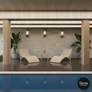 Slim Sunlounger/Ocean Side Table 3pc Package – Taupe