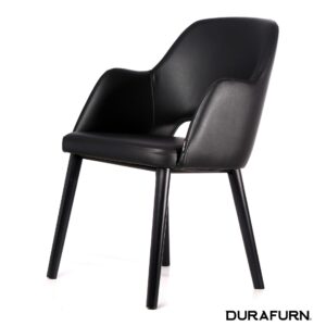Sorbet Arm Chair – Black Legs/Black Vinyl