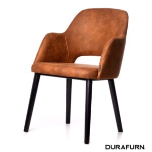 Sorbet Arm Chair – Black Legs/Tan Premium Vinyl