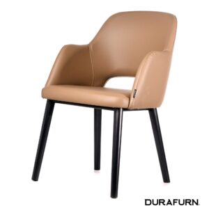 Sorbet Arm Chair – Black Legs/Taupe Vinyl
