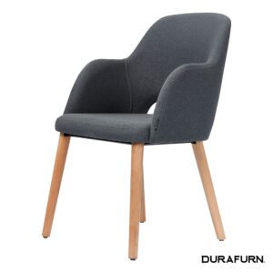 Sorbet Chair – Trojan Oak Legs/Anthracite Woven Fabric