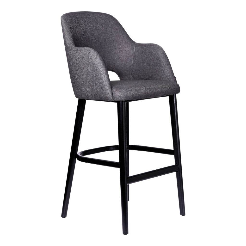 Sorbet Stool – Black Legs/Anthracite Woven Fabric image