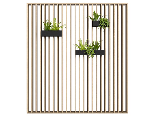 Straight Slat Wall with Planter Boxes image