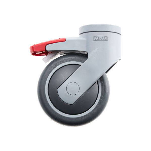 TENTE 100mm Castor Wheel Grey – Red Pedal image